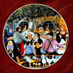 Rare Set of 4 Guy Buffet appetizer plates by Santa Barbara Ceramic Design